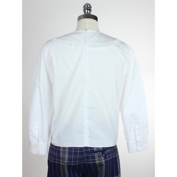 SOLD Zara White Poplin Peter Pan Collar Shirt - Picture 4 of 8